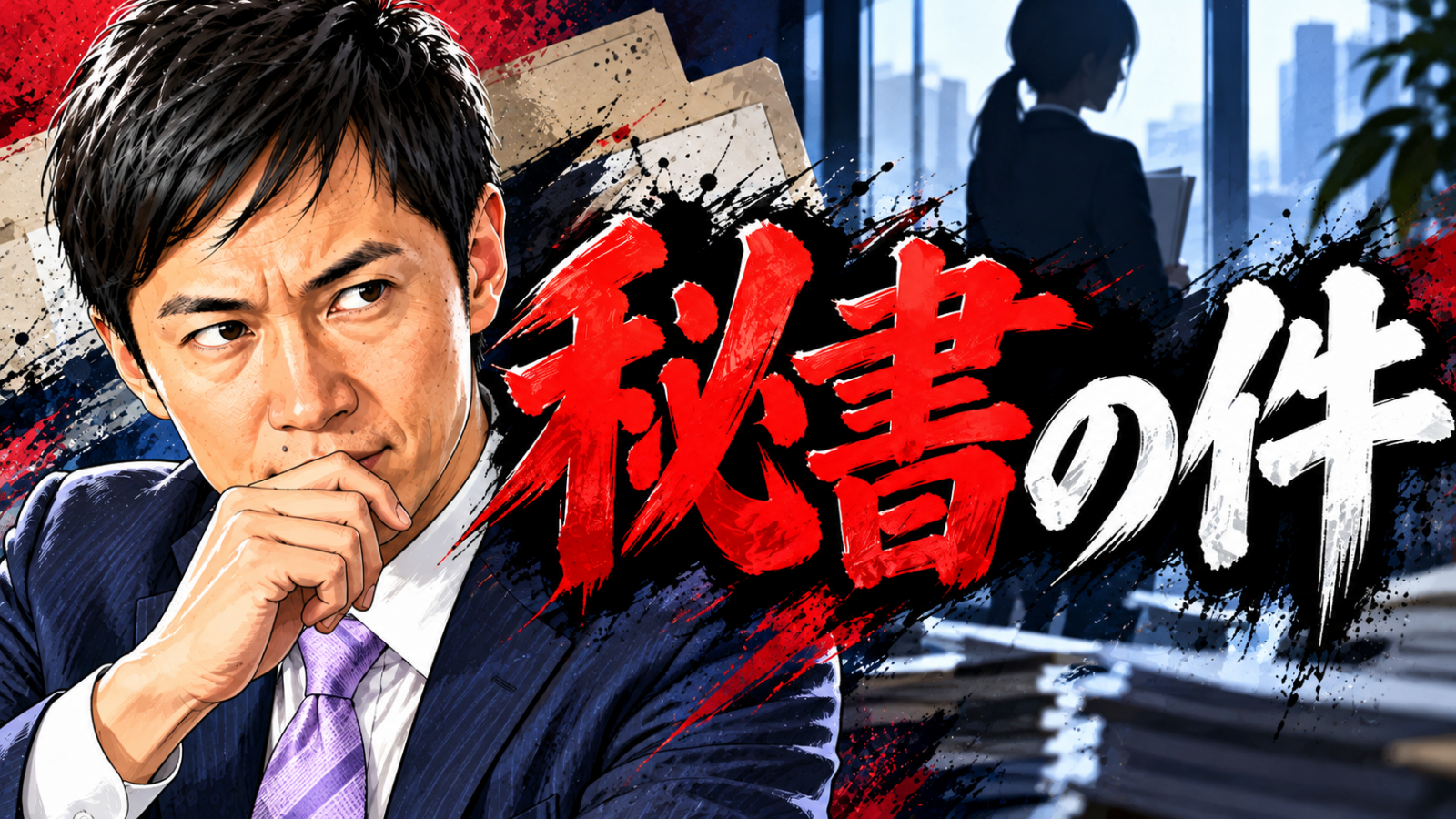 石丸伸二氏と、女性の個人秘書
